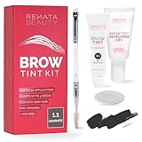 RB RENATA BEAUTY Kit de Tinte de Cejas - Kit Completo de Tinte, Pincel Dual para Coloración - Efecto Larga Duración de 4 Semanas - Hasta 30 Aplicaciones [Grafito]