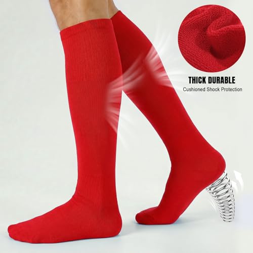Image of XZQTIVE Baseball Softball Socks and Baseball Softball Belt Combo Set Knee-High Soccer Socks for Kids Youth Adult