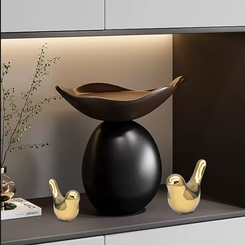 Estatuas Decorativas de Pájaros de Cerámica Doradas 2 Pzas miniatura 4