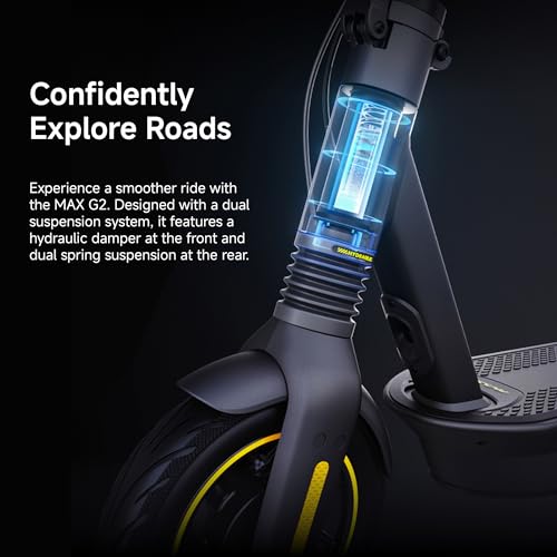 Segway Ninebot MAX G2 Electric KickScooter, Power by 1000W Motor, Up to 43 Miles Range and 22MPH, w/t 10-inch Tires , Dual Brakes & Suspension, Electric Scooter for Adults, UL-2272 Certified