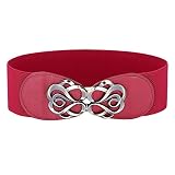cinturon rojo fiesta Da forma a tu cintura bien; Adecuado para su vestimenta formal o informal en cualquier vestido estilo años 50 para cualquier estación