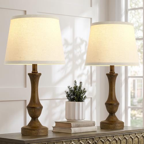 Image of Luvkczc Table Lamp Set of 2, 19 inch Traditional Resin Bedside Lamps
