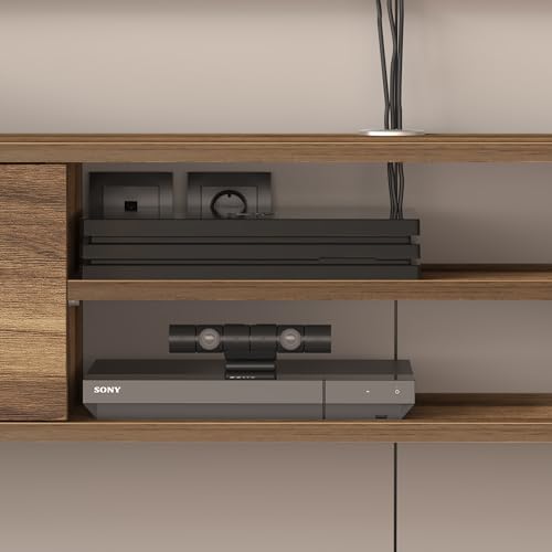 Atelier Mobili Floating TV Stand 70 Inch - Wall Mounted Entertainment Center with Storage - Modern TV Stand Walnut - Thumbnail 5
