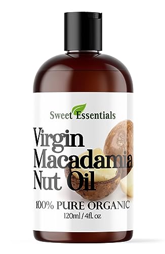 100% Pure Cold Pressed Organic Virgin / Unrefined Macadamia Nut Oil - 4oz - Imported From Italy - Offers Relief From Dry & Cracked Skin, Eczema, Baby Eczema, Psoriasis, Dermatitis, Rosacea & All