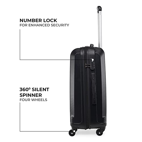 Image of Stony Brook by Nasher Miles Storm Hard-Sided Polycarbonate Check-in Luggage Black 28 inch |75cm Trolley Bag