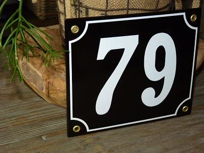 Numéro de maison émail noir 79 idéal pour sublimer la façade de votre villa