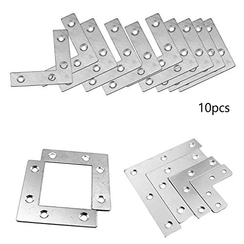 XFentech 5-12 Pieces Stainless Steel Flat Corner Brace, L Shape Repair Joining Mending Flat Plate Bracket with Screws - Image 3