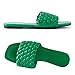 Mtzyoa Braided Flat Sandals for Women Woven Green Size 8.5 Casual Dressy Fashion Summer Comfortable Party Sandals