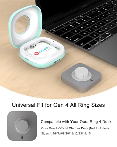 Cargador Oura Ring 4 compatible con funda portátil Ring Gen 4 tamaños verde 4