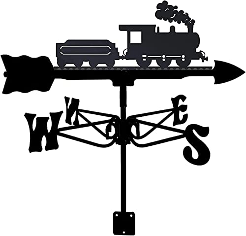10pcs Weather Vanes Metal Train Weather Vanes Wind Direction Indicator Retro Durable Weathervane for Outdoor Garden Decoration for Sheds Wind Vane Garden Easy Install
