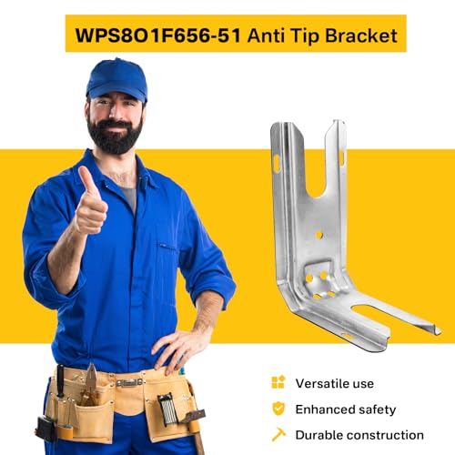 3801F656-51 WP3801F656-51 Stove Anti-Tip Bracket Compatible with Whirlpool Kenmore KitchenAid Maytag Range Oven Floor or Wall Mount Anti Tip Bracket Replaces AP6008803 12400045 PS11741944(2Packs) by showingo - Image 3