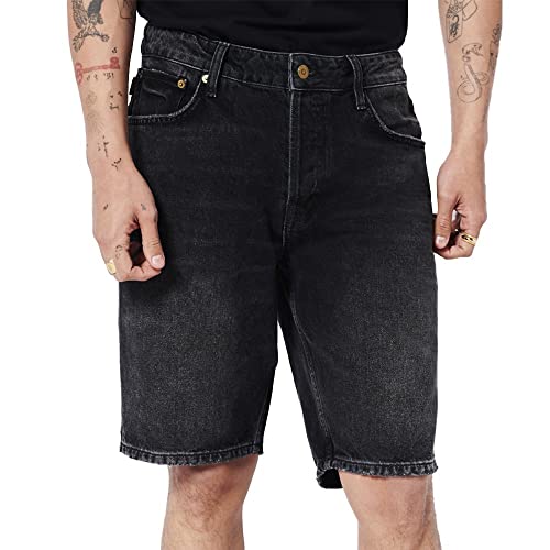Superdry Straight Short Pantalones Vaqueros, Sunset Black Vintage, 30W para Hombre