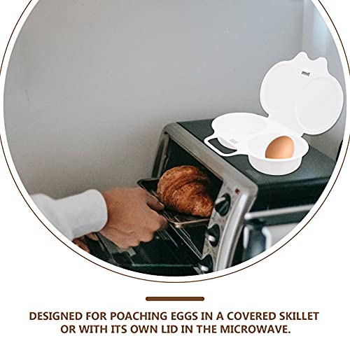 Cabilock 1 par de panelas de plástico para ovos poché, para micro-ondas, ovos, vaporizador, utensíli