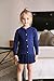 SMILING PINKER Girls Cardigan Sweater School Uniforms Button Long Sleeve Knit Tops (Navy Blue, 4-5T)