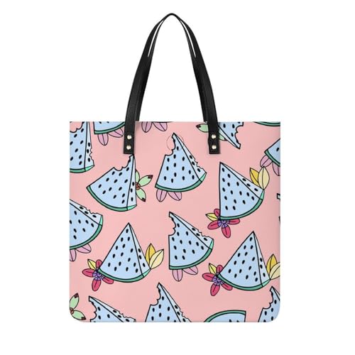 Sac à main shopper Pastèque Bleue pour femmes - Tote bag de voyage en toile grande taille 39x39cm