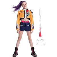 Girls Pop Singer Costume Kids Demon Cosplay Stage Dance Outfit with Accessories Toddler Halloween Costumes KF054M