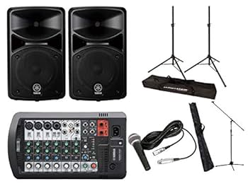 YAMAHA スピーカー　スタンド付 YAMAHA STAGEPAS400BT(カバー付き) スピーカースタンドセット