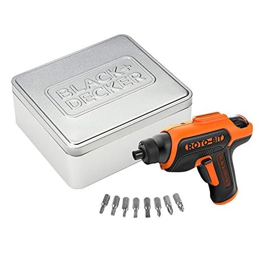 BLACK+DECKER CS36BST-QW - Atornillador 3.6V con almacenamiento para puntas + 8 puntas en lata