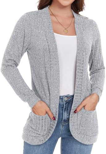 GRECERELLE Cardigan for Women Casual Lightweight Open Front Long ...
