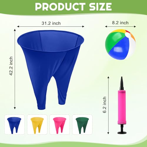 Image of Grandma Pants Game 4 PCS Grandma Pants Outdoor Game Granny Pants Yard Game for Adults with 16 Bouncy Balls and 1 Air Pump (Random Colors) for Family Gatherings Birthday Parties
