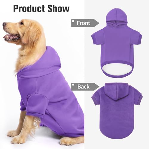BINGPET Dog Hoodies - Fleece Lined Fall Dog Puppy Sweatshirt Soft Warm Sweater Winter Hooded Clothes for Small Medium Large Dogs & Cats — view 3