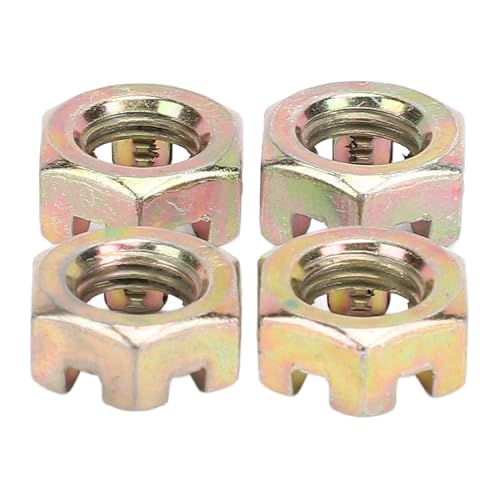 Image of 4PCS M10 Hex Slotted Nuts Steel Alloy Zinc Plating Wheel Alxe Hub Castle Nut for 50 to Quad Dirt Bike ATV Go Kart