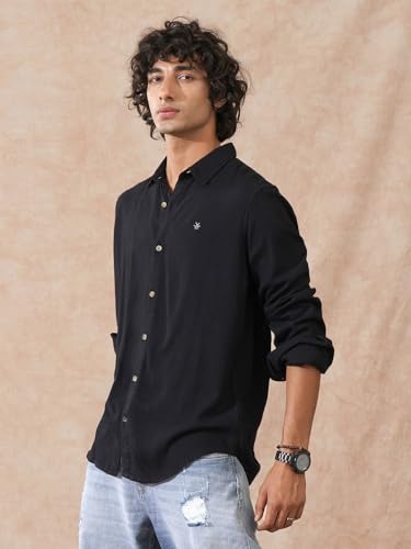 Image of WROGN Men's Linen Blend Shirt | Solid Styles | Slim Fit