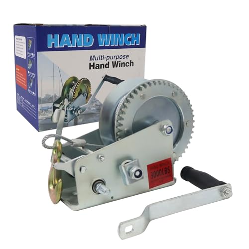Winche manual con cable 1200 lbs para remolque miniatura 3