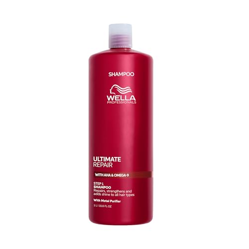 Wella Professionals – Wella Ultimate Repair Shampoo – Tiefenreinigungsshampoo mit Metal-Purifier-Technologie – reparierendes Feuchtigkeitsshampoo – 1 l