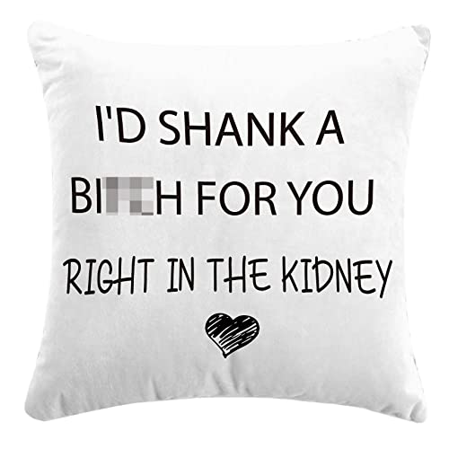 Funny Naughty Gifts Throw Pillow Case Decor for Home Bedroom, 18'' x 18'' Pillow case, Gifts for Sister, Her, Coworker, BFF, Valentines Day Gifts for Friends Female, Best Friend Birthday Gifts