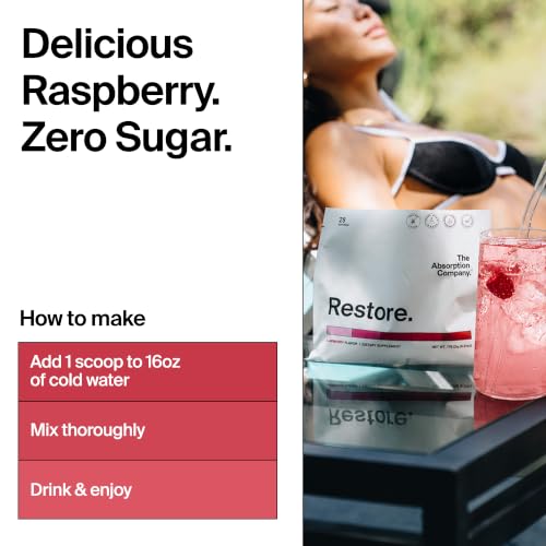 Image of The Absorption Company Electrolyte Powder, Restore Raspberry Lemonade