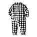 Baby Boy Girl 𝗣ajamas Christmas Red Plaid Print Long Sleeve Lapel Button Down Top Shirt Pants (White, 0-6 Months)