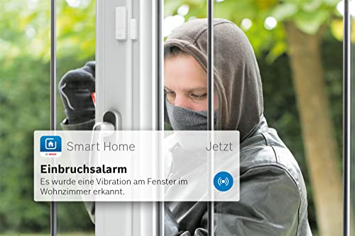 Bosch Smart Home Tür-/Fensterkontakt II Plus, Einbruchschutz mit smartem Sensor zur Erschütterungserkennung, kompatibel mit Amazon Alexa und Google Assistant, weiß