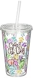 Spoontiques Cat Lady Acrylic Cup with Straw Clear Tumbler