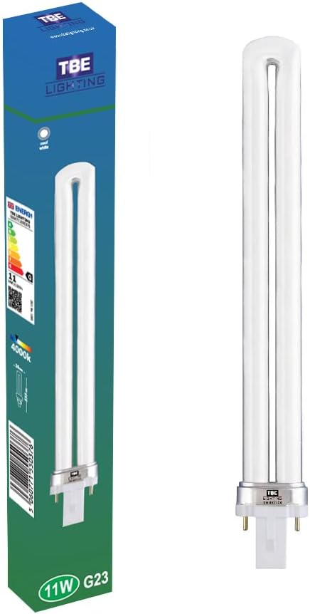 11w G23 2-Pin CFL Energy Saving Lamps - Cool White 4000K, 8000 Hour Life, 660 Lumen