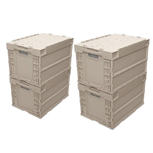 ���{�� �R���e�i �{�b�N�X �܂��� 50l �ϋv �����t�� �ω׏d 160�L���O���� ��� �y�� ���[�{�b�N�X �����^�ъȒP �܂��� �A�E�g�h�A �R���e�i �ς� �܂�R�� �I���R�� (4�Z�b�g, �T���h�x�[�W��)