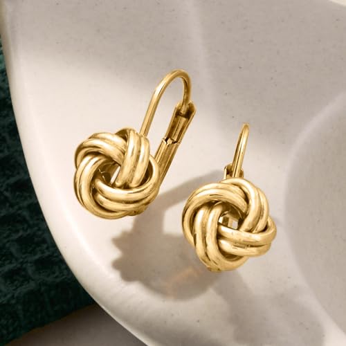 Ross-Simons Italian 10kt Yellow Gold Love Knot Drop Earrings4
