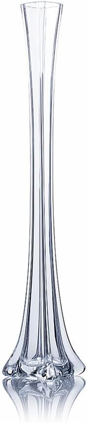 Generic Eiffel Tower Crystal Glass Vase 20"" Tall 1.75"" Diameter, Clear, WVTW0120