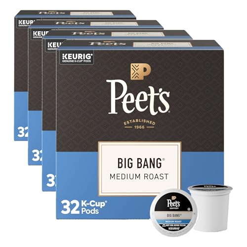 Image of Peet's Coffee Coffee Pods, Medium Roast, Big Bang, K Cups, 32 Count (Pack of 4)