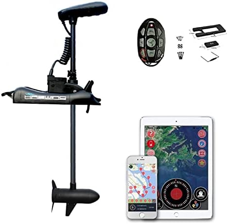 PARKHO HASWING Electric Trolling Motor – 12V 54" 55lbs Cayman GPS Anchor Control Shaft Bow Mount Portable Fishing Boat Saltwater Freshwater with Wireless Remote Quick Release Bracket