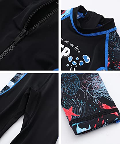 M2C X-Manta Roupa de banho para meninos e meninas com proteção solar UV FPS 50+, Criaturas marinhas