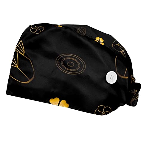 Chapeaux de Travail Motif de Poisson Floral Unisexe en Lot de 2 Pièces