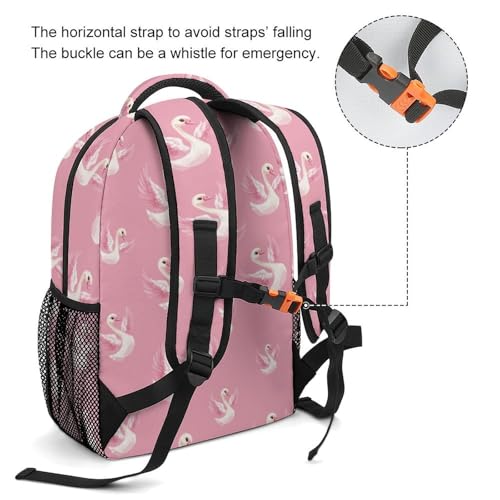 Cute Swan Funny Backpack Casual Daypack Lightweight Shoulders Bag for Men Women Cute Print3