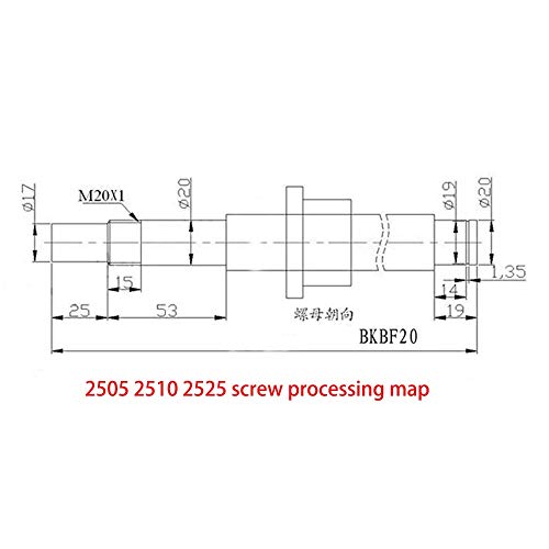 F-MINGNIAN-TOOL, 1set 2505 Ballscrew SFU2505 300