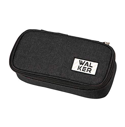 Walker 49257 080 - Federmappe mit Innenklappe, 20 Stiftschlaufen, ReiĂźverschluss, Concept Black, ca. 21 x 10 x 6 cm, Schreibtisch-Organizer fĂĽr Schreibwaren, Zeichen- und BĂĽromaterialien