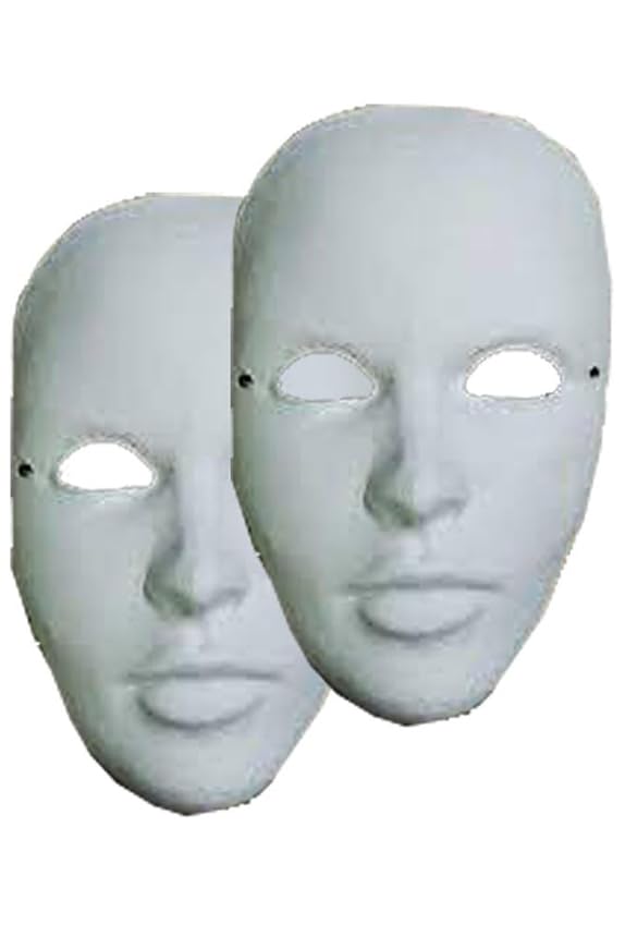 Maske Boyama 2 Adet Boyanabilir Karton Maske Lastikli İnsan Yüzü Suratı Yerli Üretim Okul Sınıf Etkinlikleri Hobi