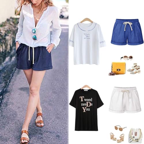 Xinyangni USXDWSHORTS2013BC3XL-1 Women'S Casual Bermuda Shorts For Summer Comfort And Style Denim Blue Small thumb #5