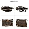 Men's Genuine Leather Clutch Bag with Wrist Strap, Retro Large Capacity Zipper Wallet, Men Small Crazy Horse Cow Leather Handbag Wristlet Purse Multi-functional Storage Bag for Business Travel Coffee #4