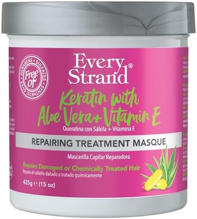 Every Strand Keratin Repairing Treatment Hair Masque, 15 Oz, Deep Conditioning Mask for Chemically Treated, Colored, and Damaged Hair, Anti-Breakage Formula, Cruelty Free