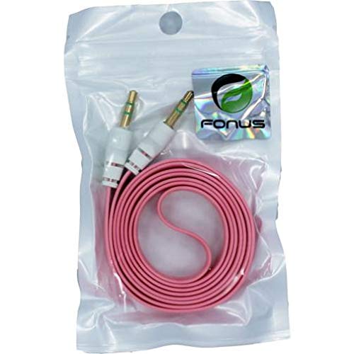 Cable Auxiliar 3.5mm Plano Rosa para Auto y Audio miniatura 2